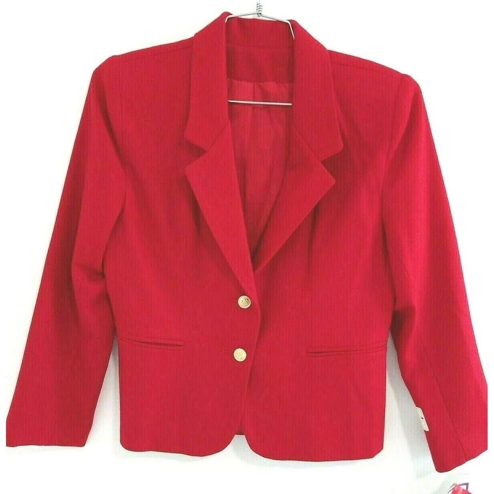 Stephen Douglas Blazer Womens 8P Red Wool NOS‎ Nautical Equestrian Old Money NEW